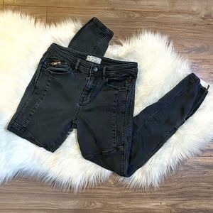 Free People Midnight Magic Moto Ankle Skinny Jeans
